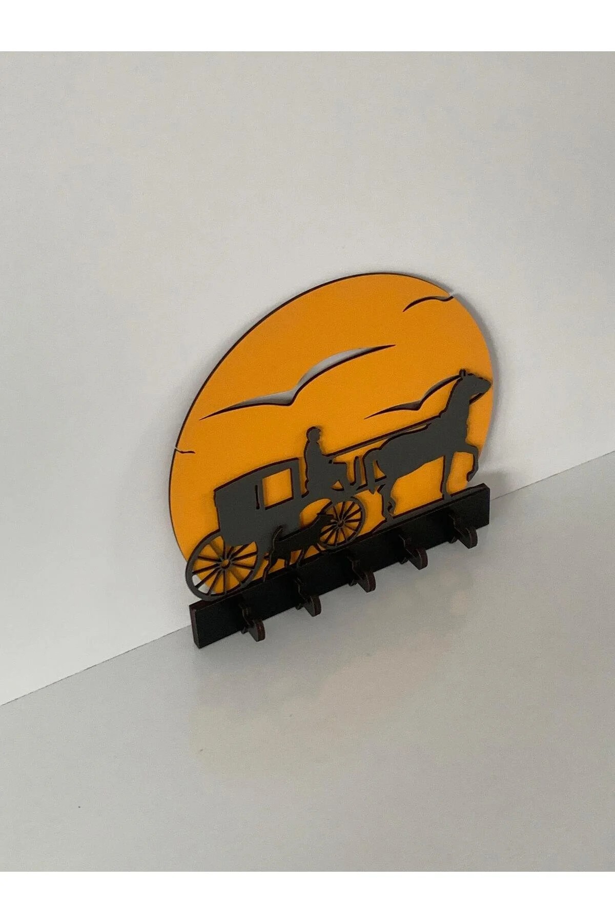 Gün Batımı At Arabası Anahtar Askısı, Anahtarlık - Görsel 3