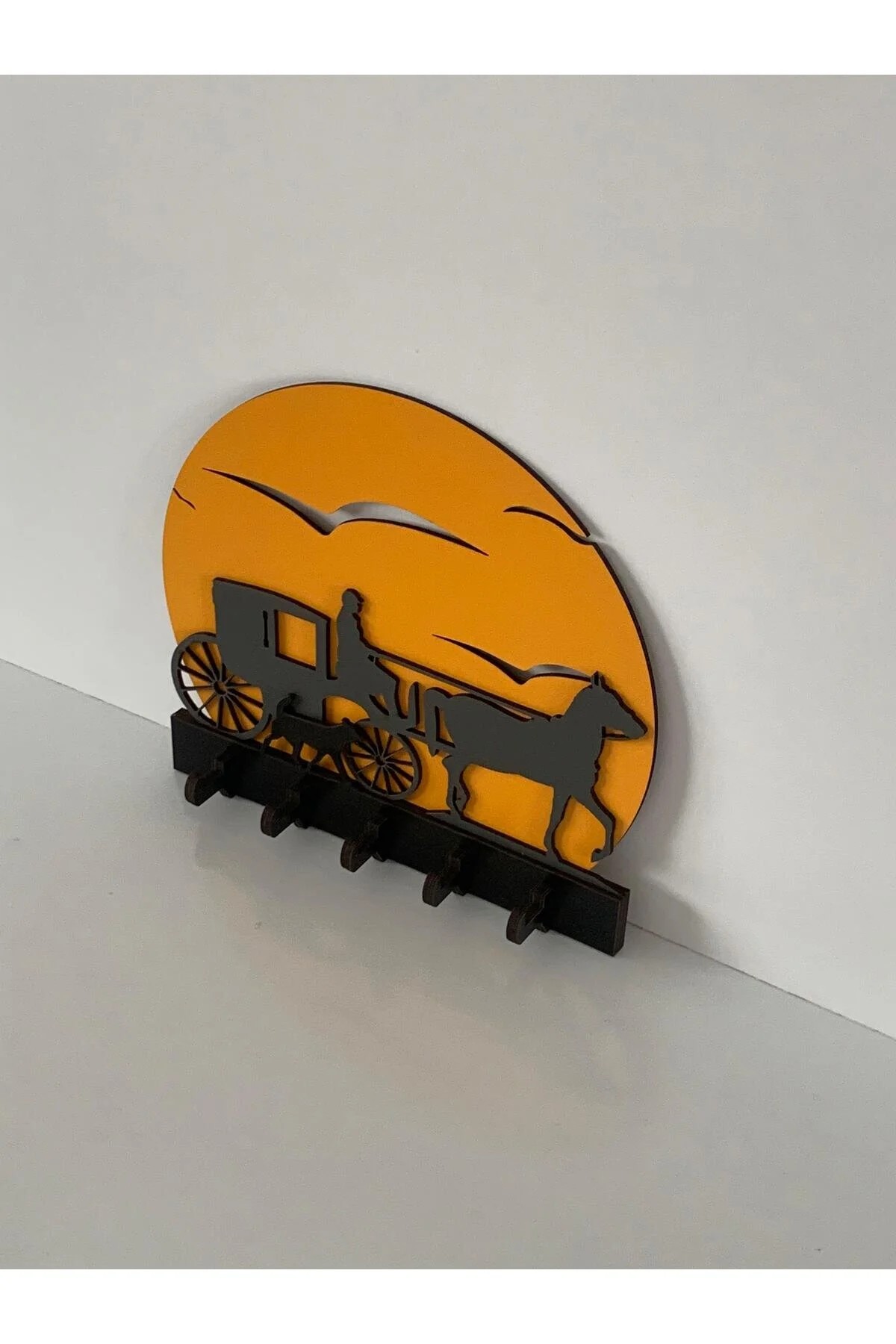 Gün Batımı At Arabası Anahtar Askısı, Anahtarlık - Görsel 4