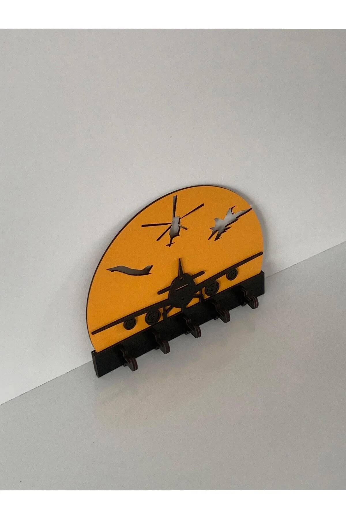 Gün Batımı Uçak Ve Helikopter Manzaralı Anahtar Askısı, Anahtarlık - Görsel 3