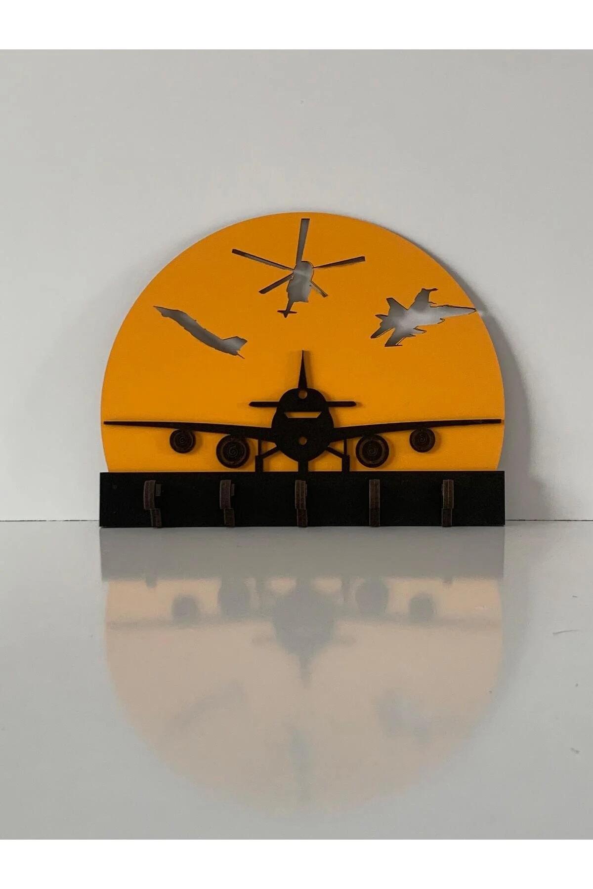 Gün Batımı Uçak Ve Helikopter Manzaralı Anahtar Askısı, Anahtarlık - Görsel 4