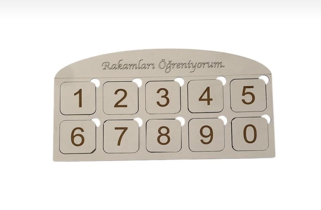 Rakamları Öğreniyorum İsim Yazılabilen Ahşap Rakam Panosu