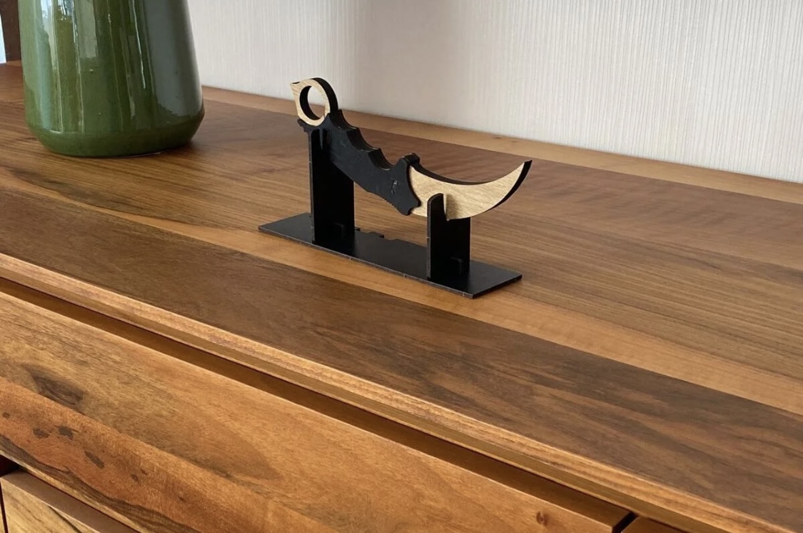 Kişiye Özel Ahşap Bıçak ve Stant - Görsel 4