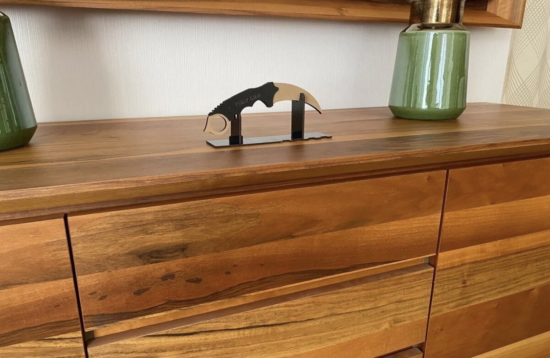 Kişiye Özel Ahşap Bıçak ve Stant - Görsel 5