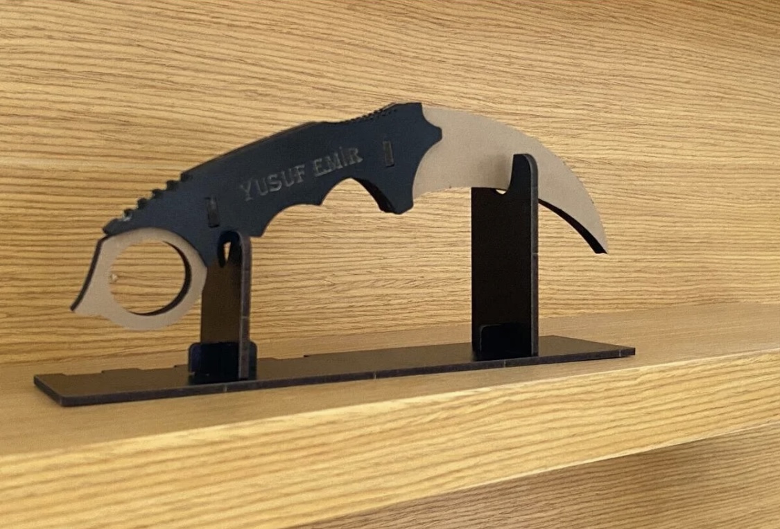 Kişiye Özel Ahşap Bıçak ve Stant - Görsel 6