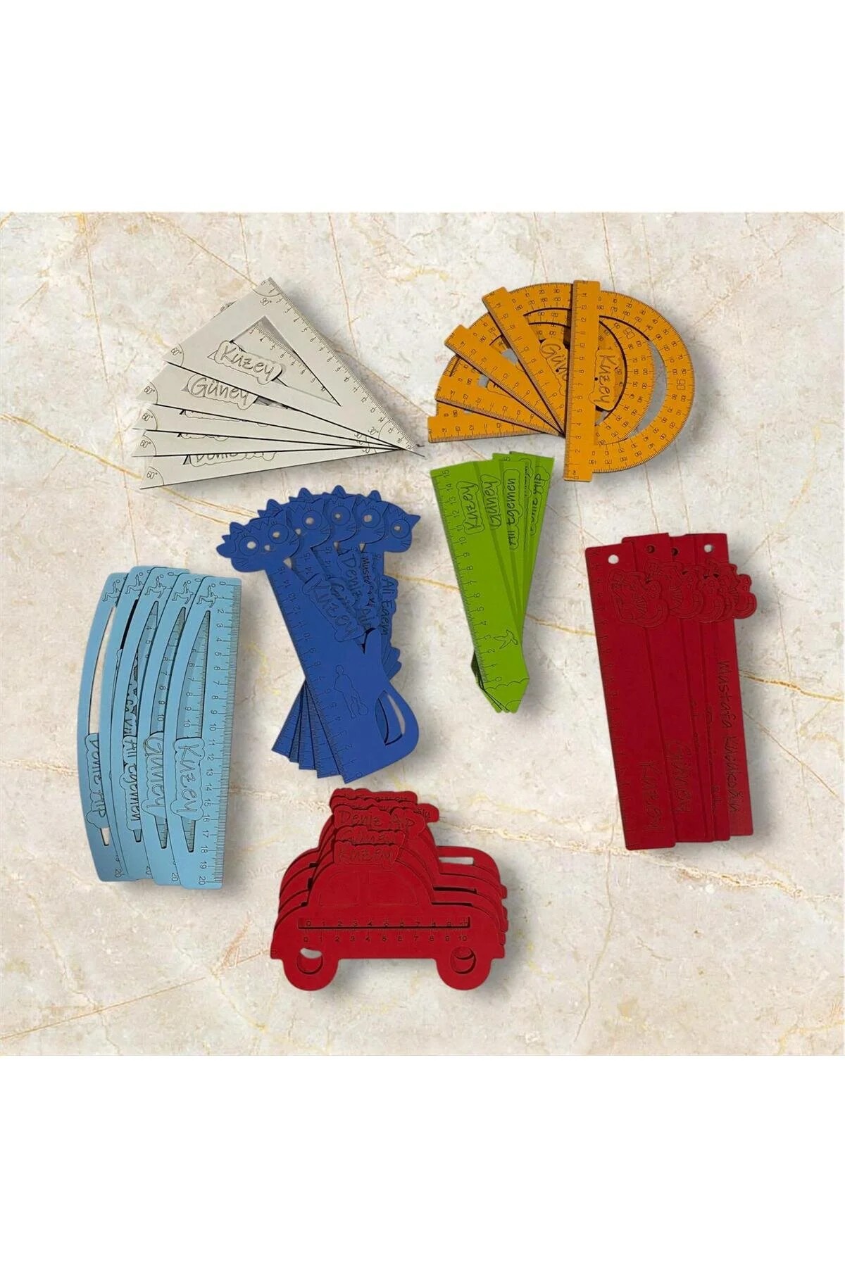 Kişiye Özel Ahşap Cetvel Takımı (7 ADET CETVEL) - Görsel 4