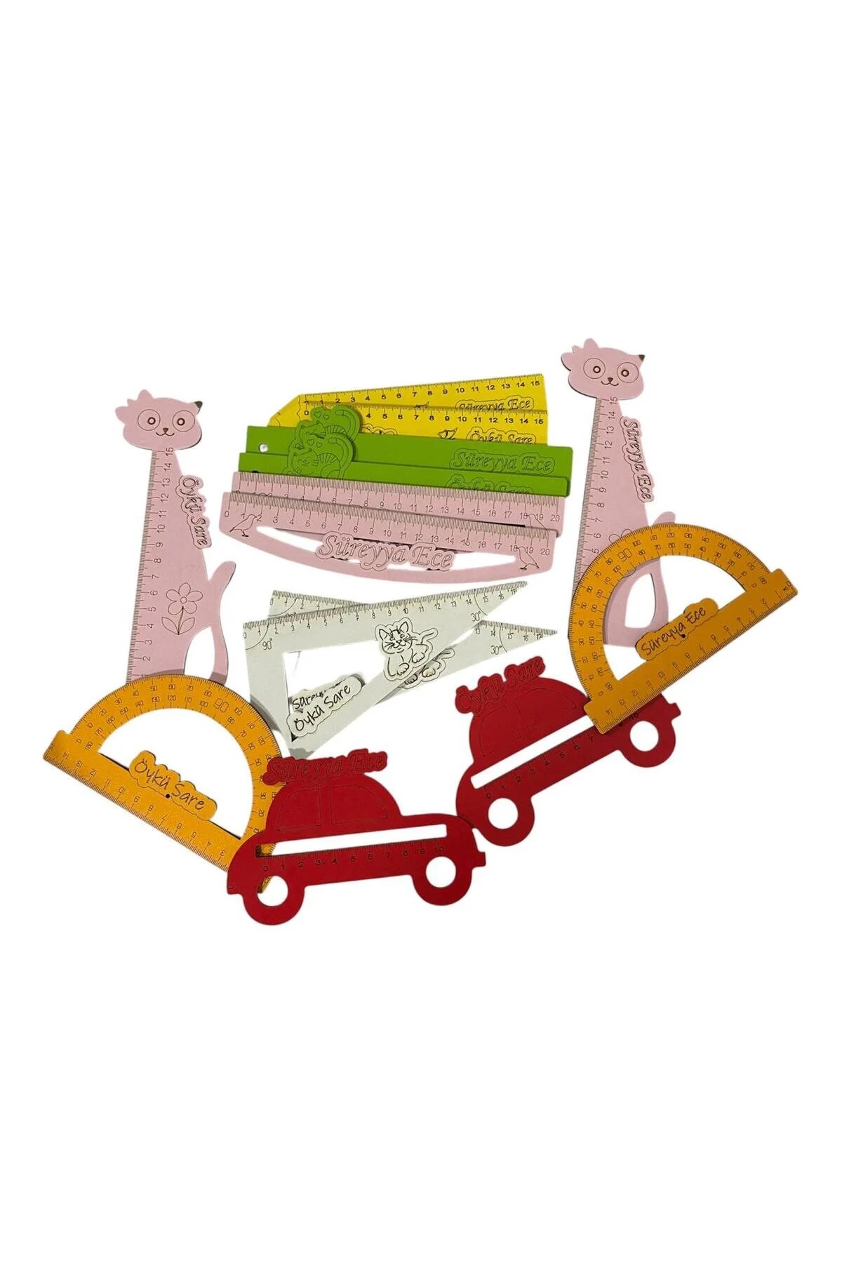 Kişiye Özel Ahşap Cetvel Takımı (7 ADET CETVEL)