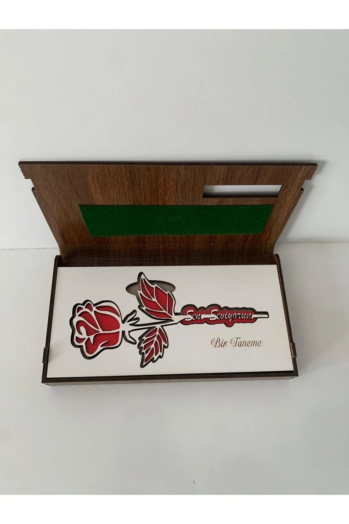 Özel Kutusunda, Kişiye Özel Ahşap Gül - Görsel 3