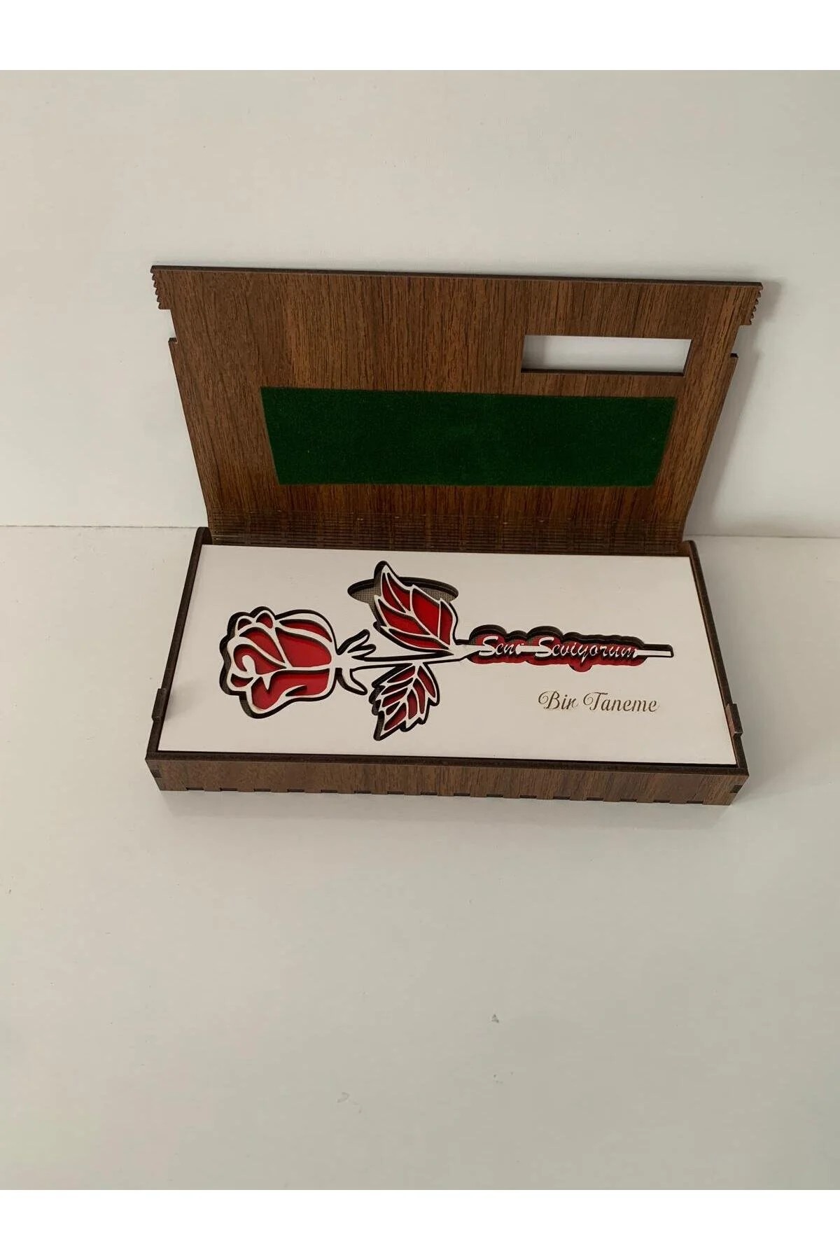 Özel Kutusunda, Kişiye Özel Ahşap Gül - Görsel 4
