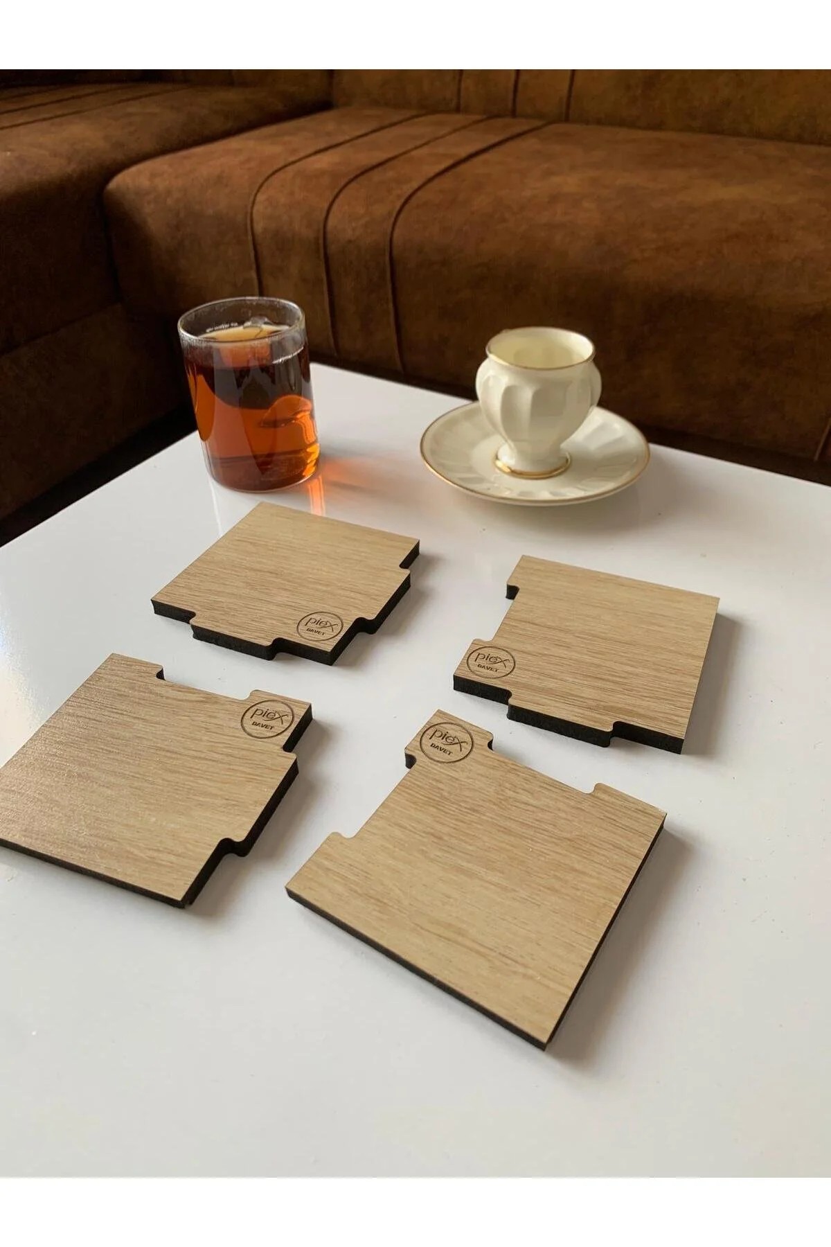 Kişiye Özel İsim Yazılabilen Kalın Bardak Altlığı