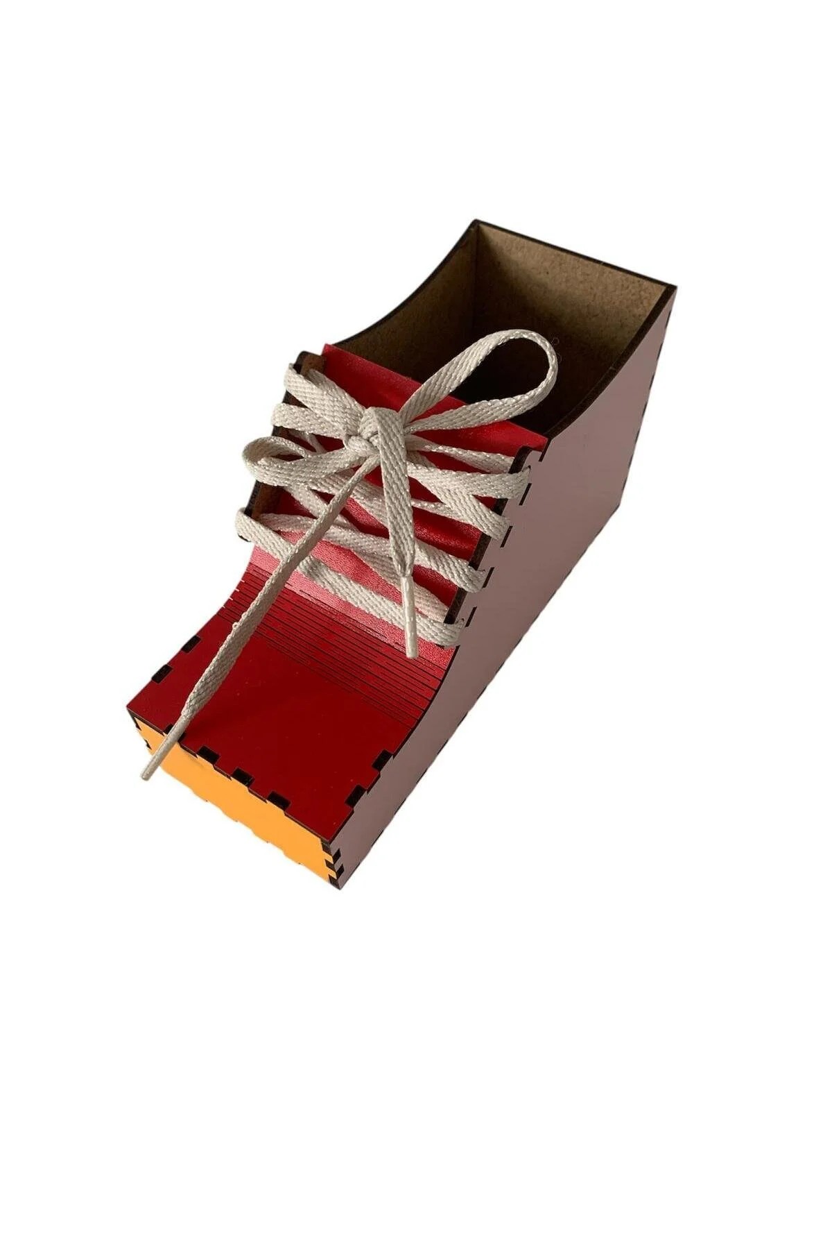 Ahşap Ayakkabı İpi Bağcık Bağlama Oyuncağı Ayakkabı Kalemlik - Görsel 4