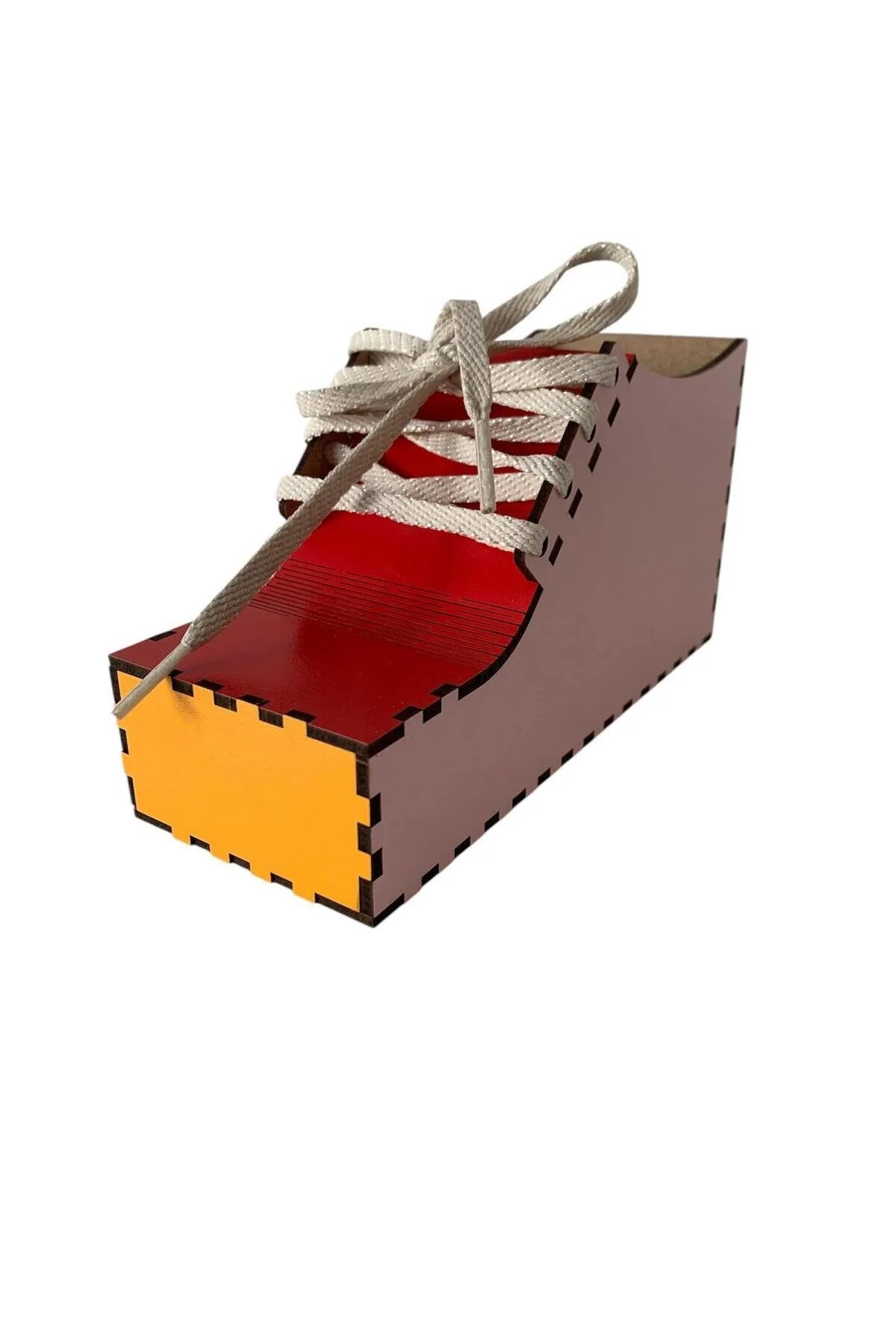 Ahşap Ayakkabı İpi Bağcık Bağlama Oyuncağı Ayakkabı Kalemlik - Görsel 5