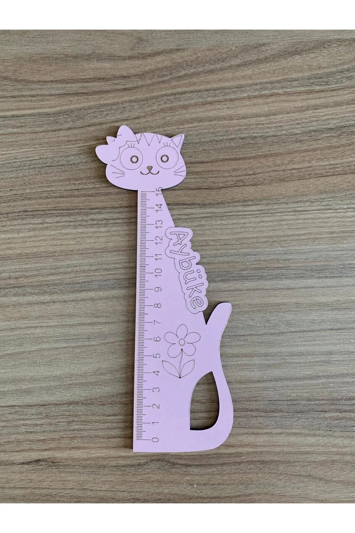 Kedi Şekilli Ahşap Cetvel (3'lü)