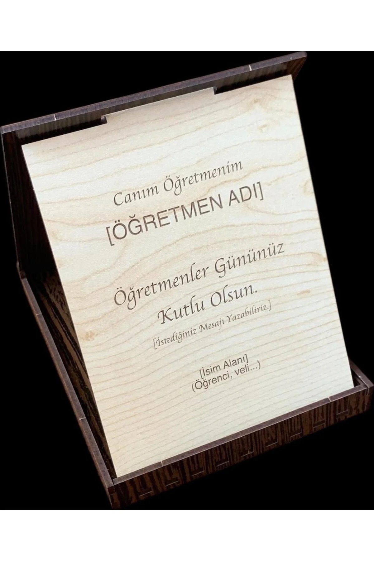 Kişiye Özel Ahşap Öğretmenler Günü Plaketi