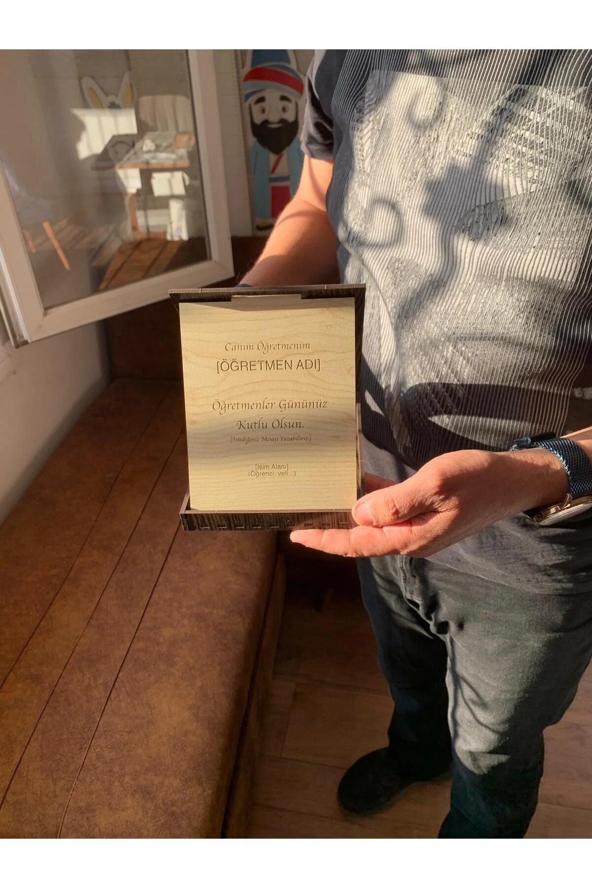 Kişiye Özel Ahşap Öğretmenler Günü Plaketi - Görsel 7