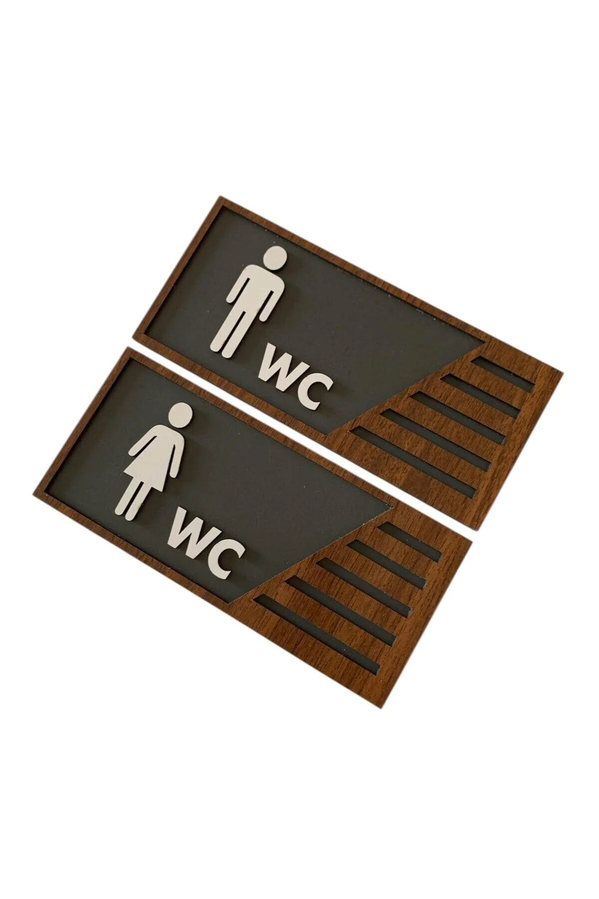 İnsan Figürlü Ahşap WC (Otel, Lokanta vb. Lavaboları İçin WC Yazısı) - Görsel 3
